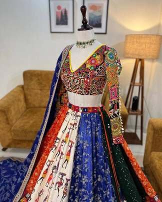 Digital Printed Navratri Special Muslin Cotton Lehenga