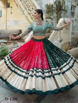 Digital Printed Silk Mehendi Color Lehenga Choli
