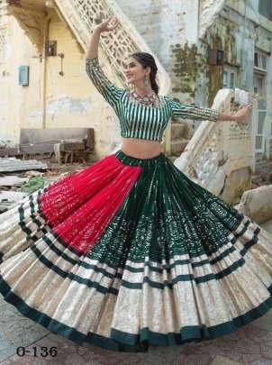 Digital Printed Silk Mehendi Color Lehenga Choli