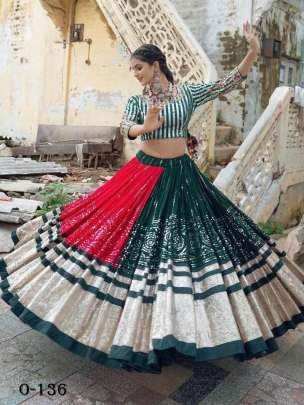 Digital Printed Silk Mehendi Color Lehenga Choli