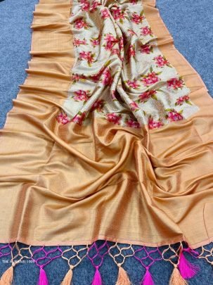 Digital Printed Soft Silk Saree With Designer Blouse Piece
