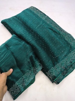 Elegance Jimmy Choo Siroski Diamond Saree