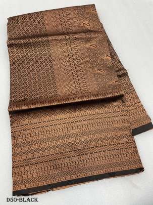 Elegant Black Banarasi Silk Saree with Traditional Motifs