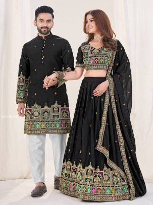 Elegant Couple Combo Lehenga   Kurta Set