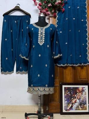 Elegant Designer Readymade Kurti Palazzo Set with Dupatta