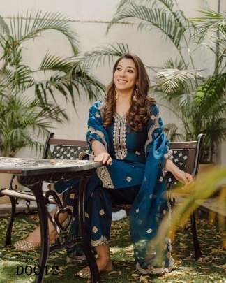 Elegant Designer Readymade Kurti Palazzo Set with Dupatta