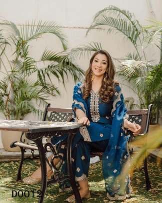 Elegant Designer Readymade Kurti Palazzo Set with Dupatta