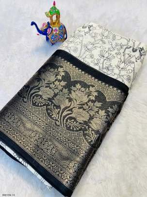 Elegant Dola Silk Kalamkari Saree with Zari Border