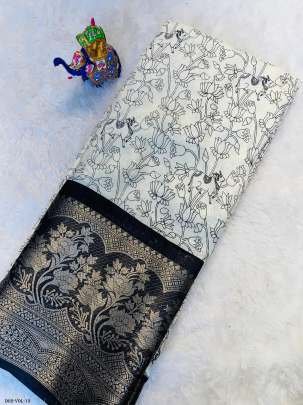 Elegant Dola Silk Kalamkari Saree with Zari Border