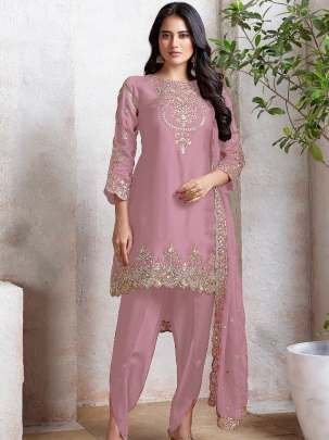 Elegant Faux Georgette Semi-Stitched Suit