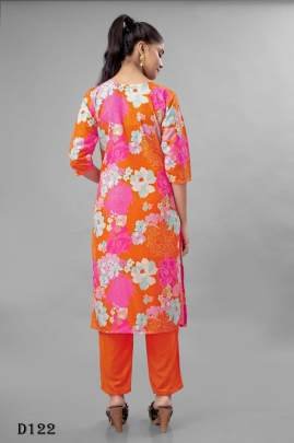 Yellow Color Floral Printed Fancy Kurti Pant With Dupatta