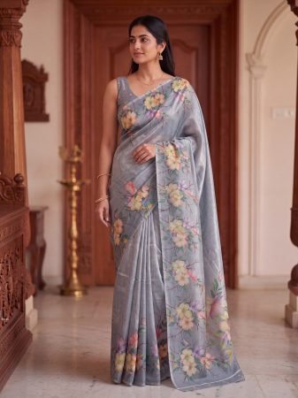 Elegant Floral Printed Saree for Women
