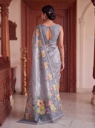 Elegant Floral Printed Saree for Women