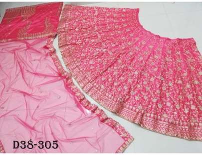 Elegant Gajri Malai Satin Silk Lehenga Choli Set with Embroidery