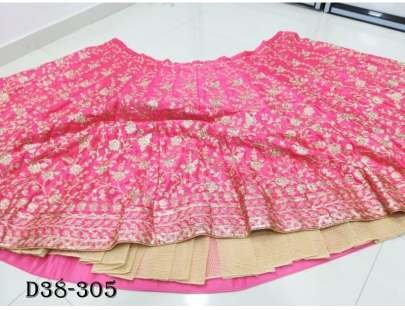 Elegant Gajri Malai Satin Silk Lehenga Choli Set with Embroidery