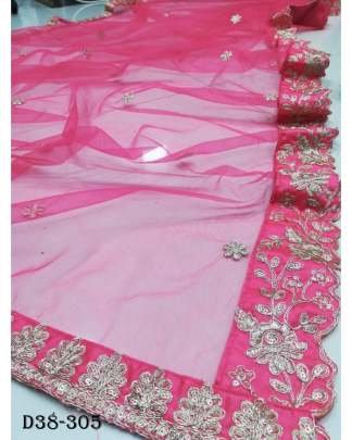 Elegant Gajri Malai Satin Silk Lehenga Choli Set with Embroidery