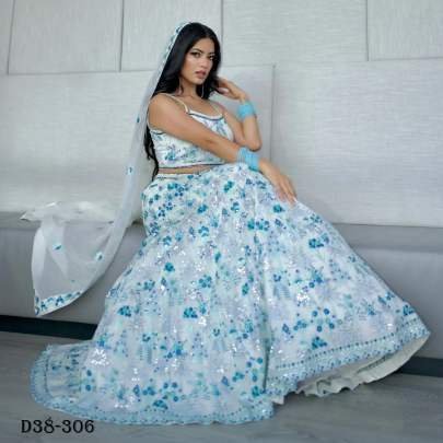 Elegant Faux Georgette Lehenga Choli Set Sequins Work