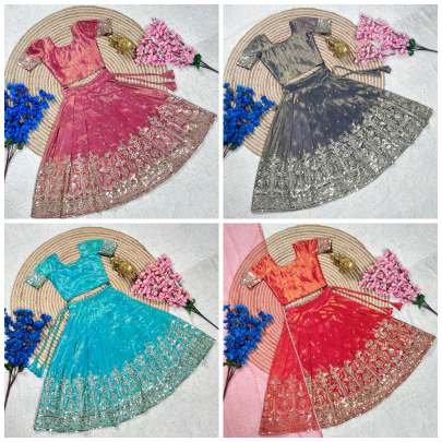 Elegant Orange kids Lehenga