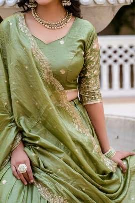 Elegant  Pista Green Colour Lehenga Choli Set