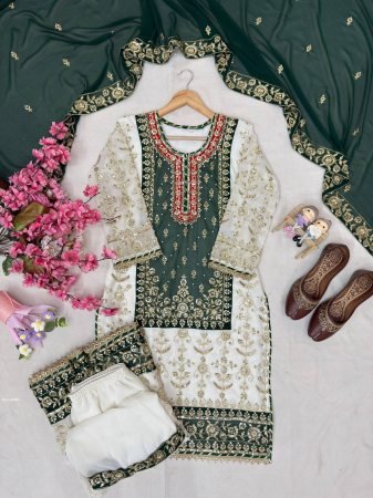 Elegant Sharara Kurti Set with Pearl Moti And Zari Work