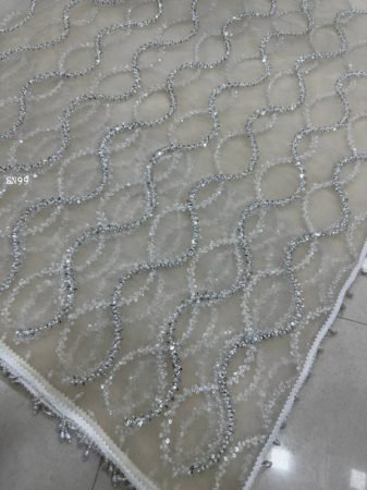 Elegant White Net Saree with Sequins Work