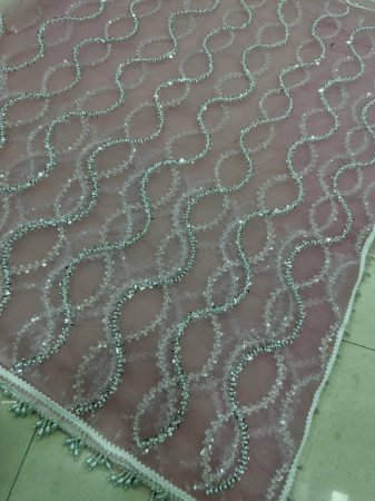 Elegant White Net Saree with Sequins Work