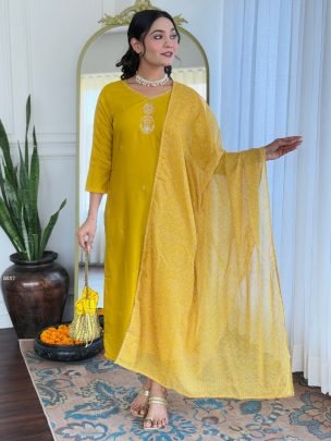 Elegant Yellow Ethnic Suit with Dupatta
