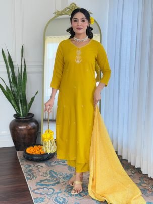 Elegant Yellow Ethnic Suit with Dupatta