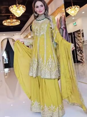 Elegant Yellow Sharara Set for Eid
