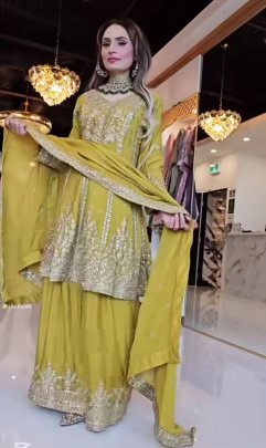 Elegant Yellow Sharara Set for Eid