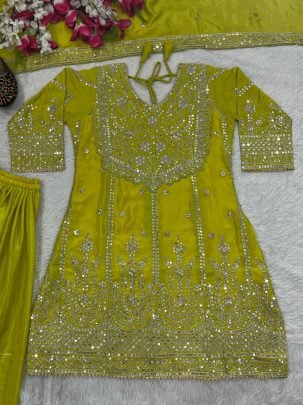 Elegant Yellow Sharara Set for Eid