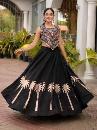 Embroidered Work Black Colour Lehenga With Choli