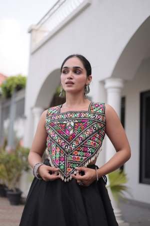 Embroidered Work Black Colour Lehenga With Choli