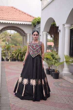 Embroidered Work Black Colour Lehenga With Choli