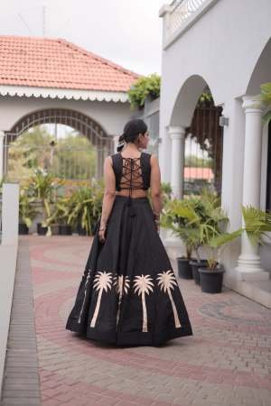 Embroidered Work Black Colour Lehenga With Choli