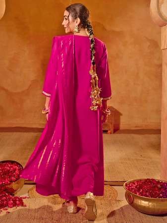 Embroidered  Work  Rani  Colour Ready Made Suit