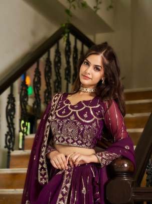 Embroidery And 5mm Sequence Work Georgette Lehenga Choli