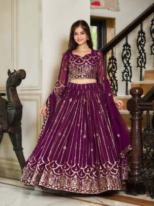 Embroidery And 5mm Sequence Work Georgette Lehenga Choli