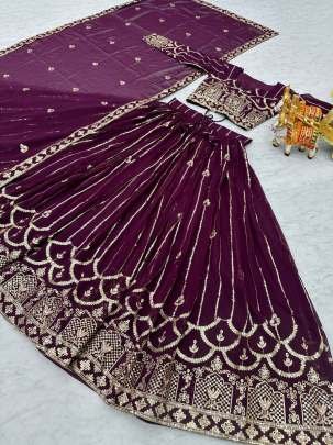 Embroidery And 5mm Sequence Work Georgette Lehenga Choli