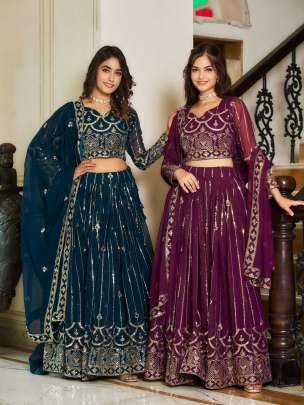 Embroidery And 5mm Sequence Work Georgette Lehenga Choli