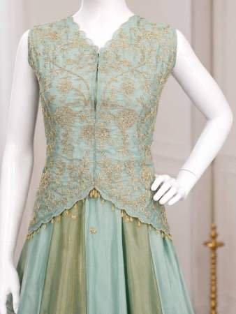 Embroidery Butta Pista Colour Lehenga With Blouse