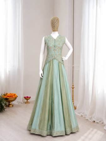 Embroidery Butta Pista Colour Lehenga With Blouse