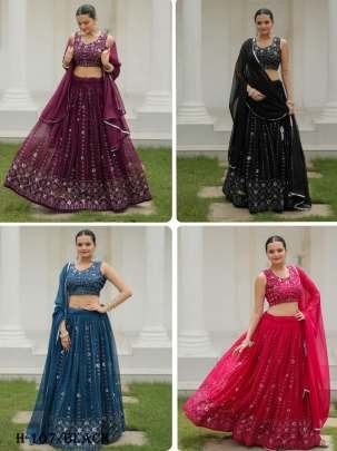 Embroidery Work Georgette Silk Black Lehenga Choli