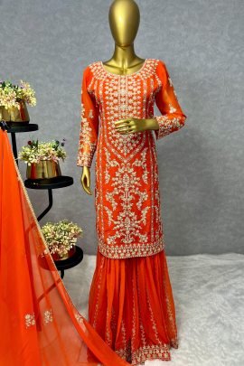 Ethereal Grace Kurti with Sharara & Dupatta