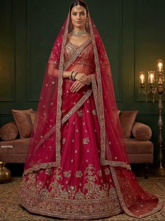 Ethnic Bridal Lehenga Choli with Heavy Zari And Sequins Work