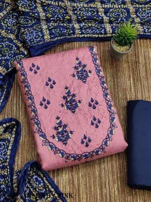 Exclusive Baby Pink Dress Material Suit