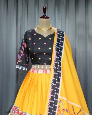 Exclusive Designer Digital Print With Mirror Work Navratri Lehenga Choli