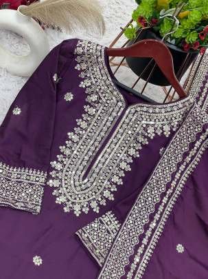 Exclusive Designer Heavy Work Pure Heavy Chinon Silk Sharara Suits Set