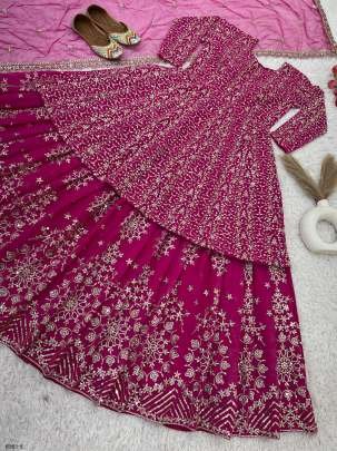 Exclusive Embroidered Georgette Pakistani Lehenga