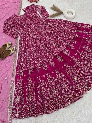 Exclusive Embroidered Georgette Pakistani Lehenga